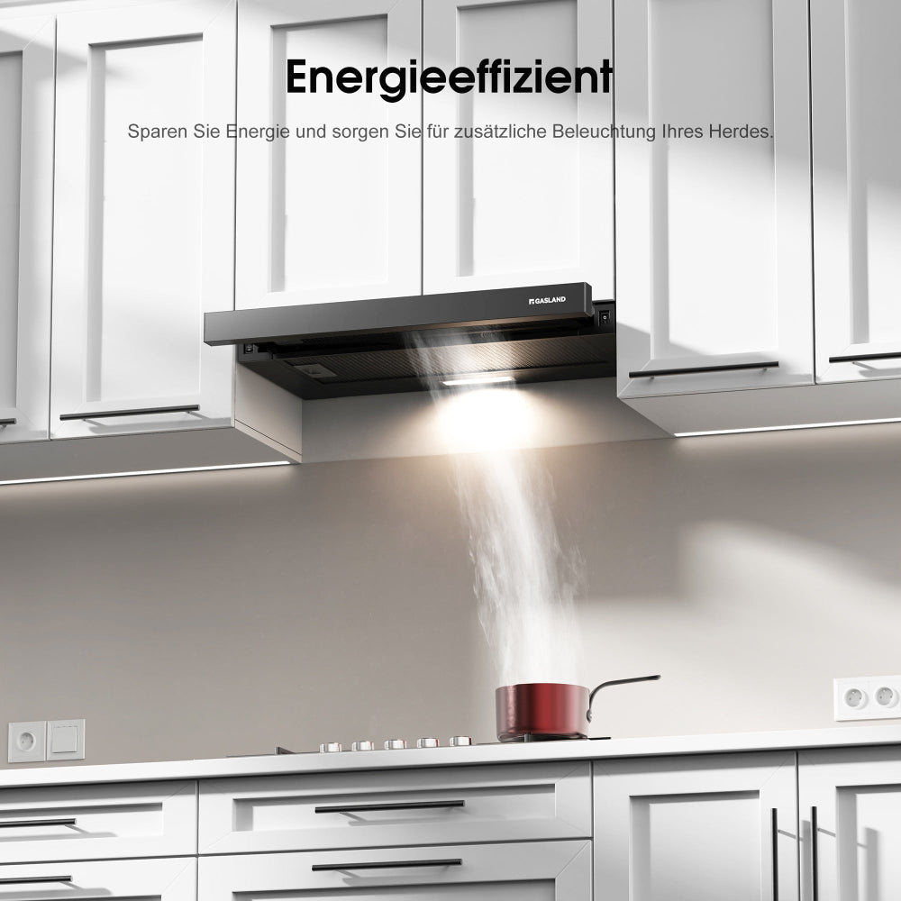 60 cm Schwarz Flache Einbau-Dunstabzugshaube