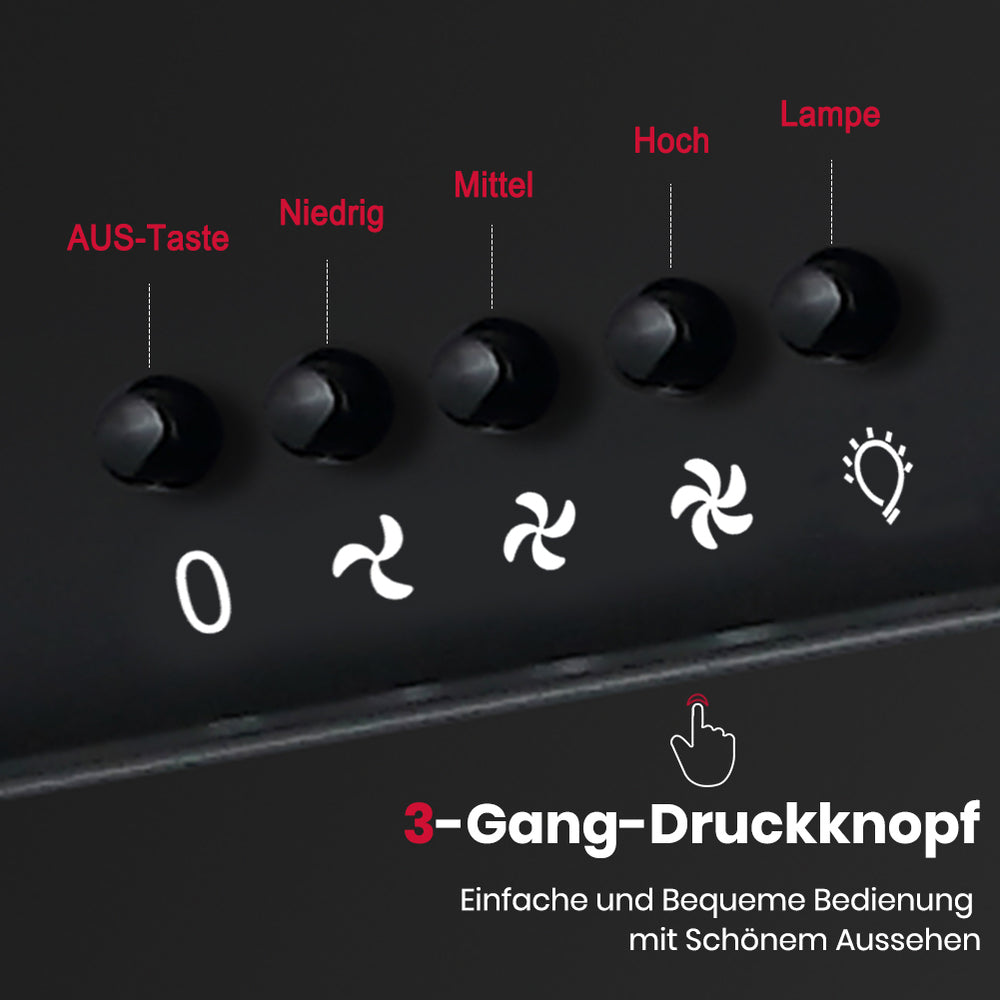 Wandafzuigkap 60 cm zwart