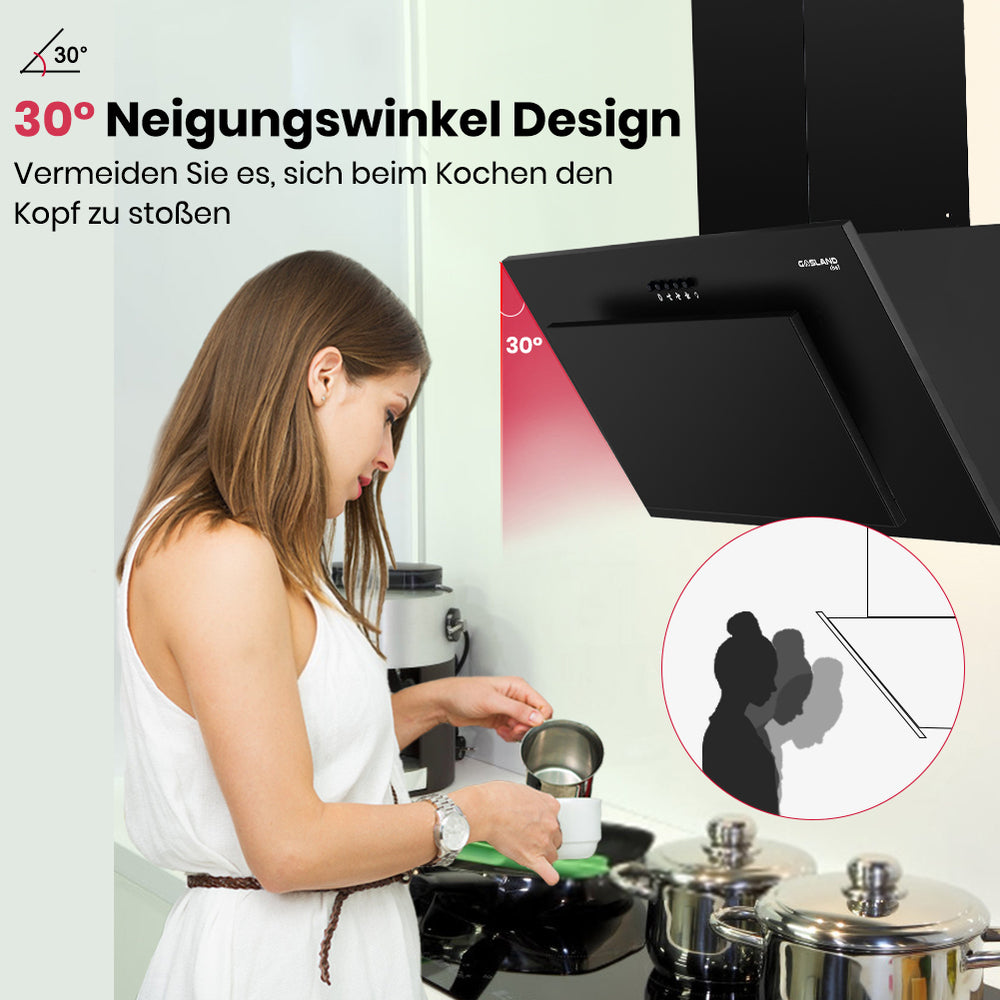 Wandafzuigkap 60 cm zwart