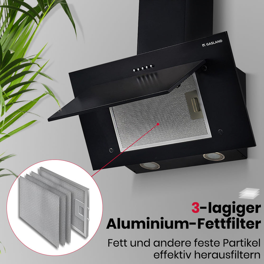 Wandafzuigkap 60 cm zwart