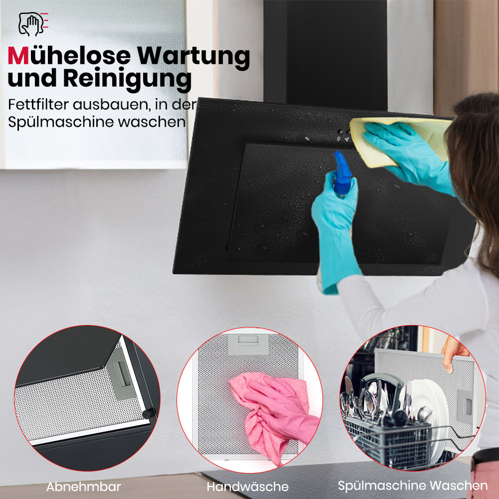 Wandafzuigkap 60 cm zwart