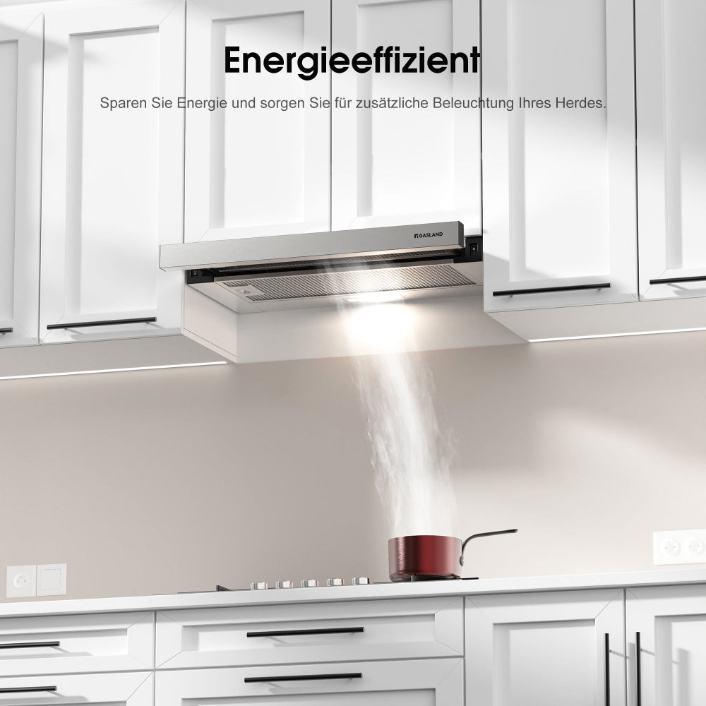 60 cm Silberne Flache Einbau-Dunstabzugshaube