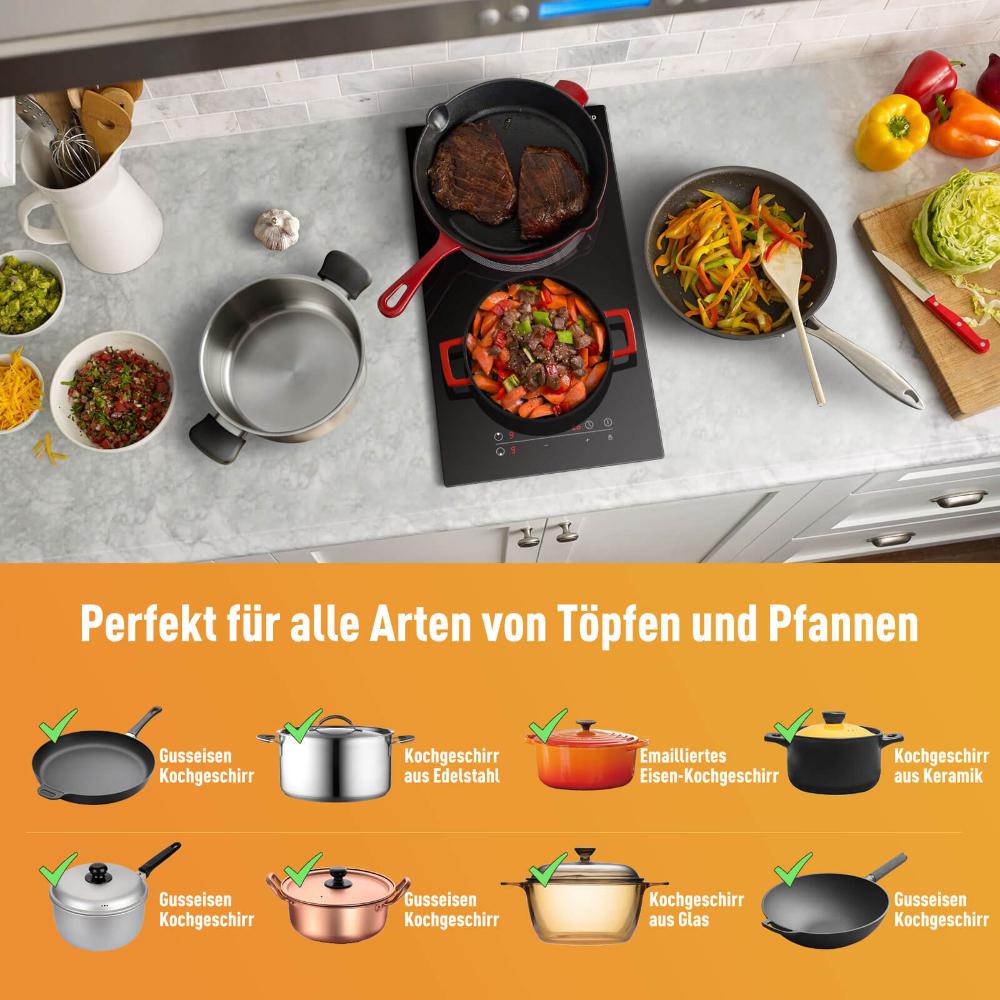 GASLAND Einbaukochfeld 2 Platten Glaskeramik Kochfeld für den Großhandel