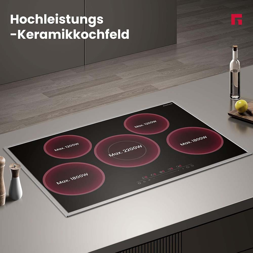 77cm Glaskeramikkochfeld - 5 Kochzonen