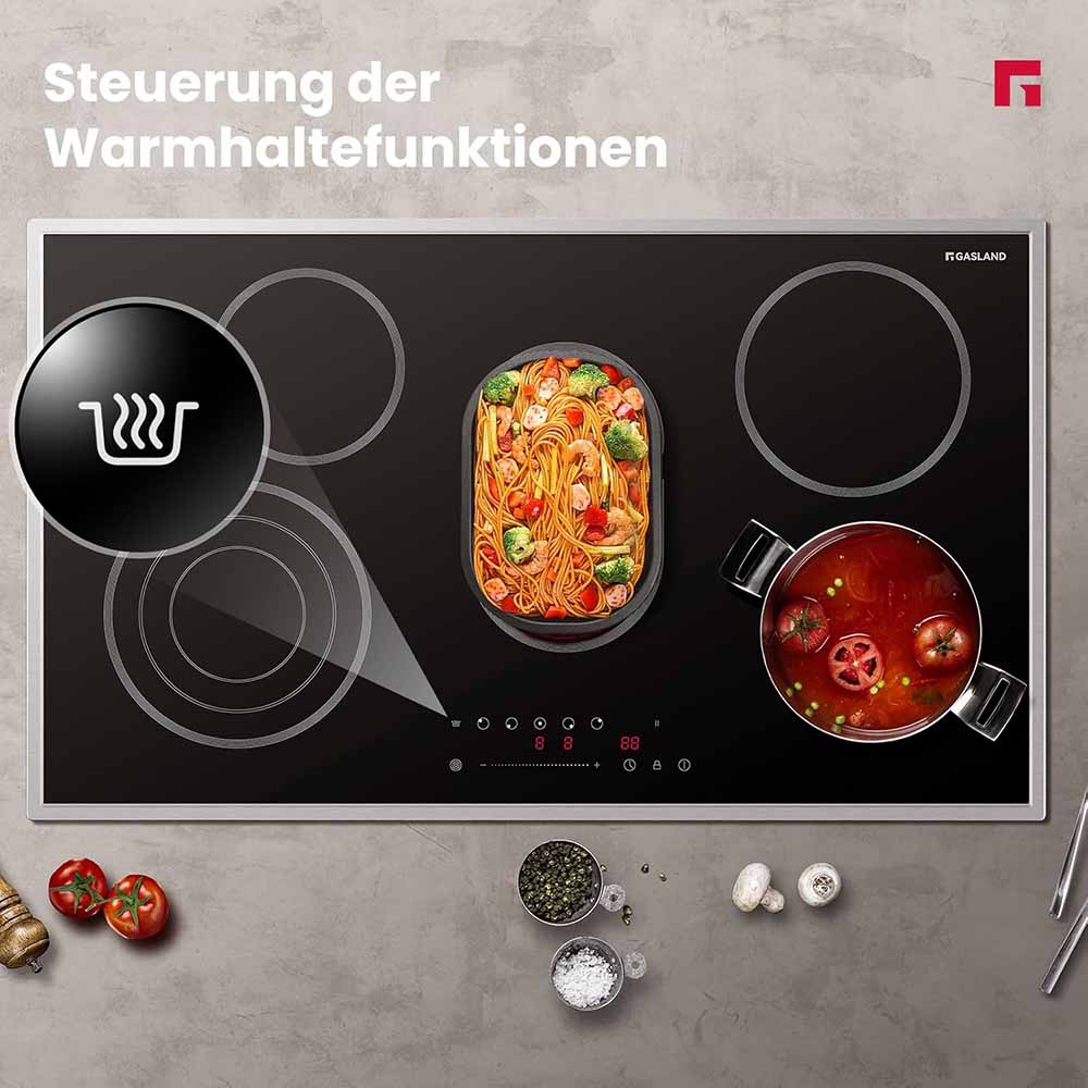 90cm Glaskeramikkochfeld - 5 Kochzonen