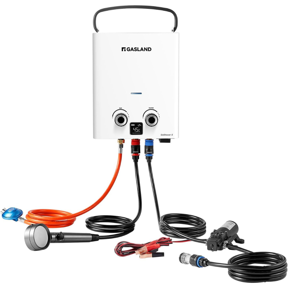 Premium 5L Propangas-Durchlauferhitzer mit Pumpe – 50 mbar