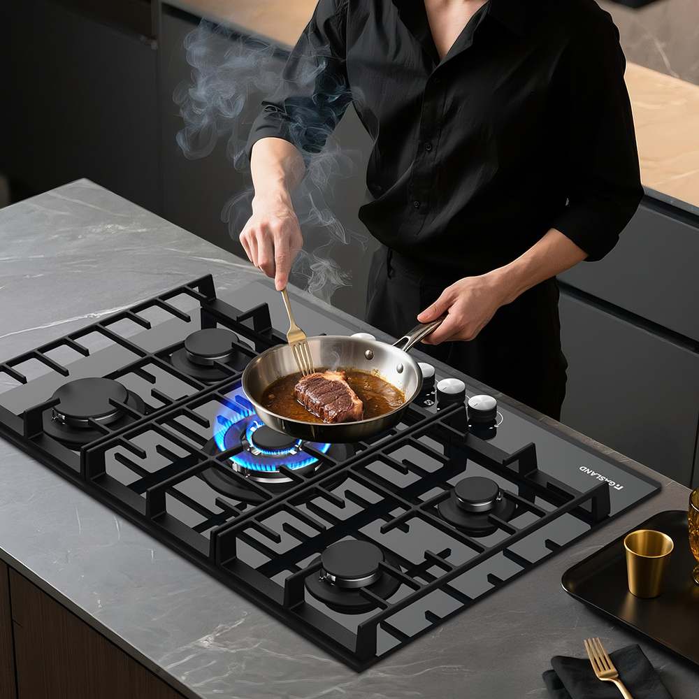 Glazen gaskookplaat van 76 cm