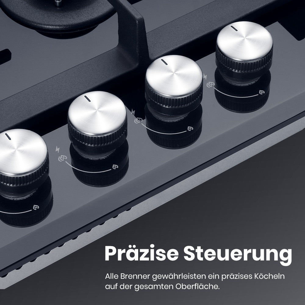 Glazen gaskookplaat van 60 cm