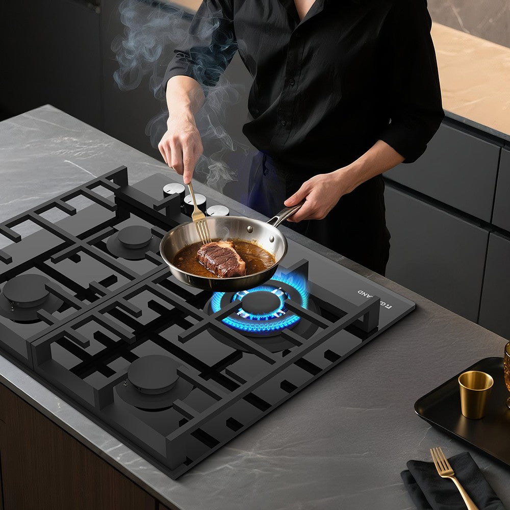 Glazen gaskookplaat van 60 cm