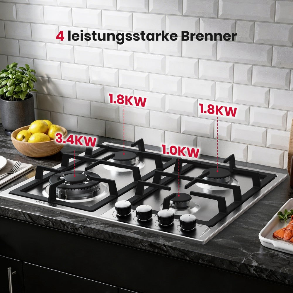 GASLAND 30cm inbouw glazen gaskookplaat