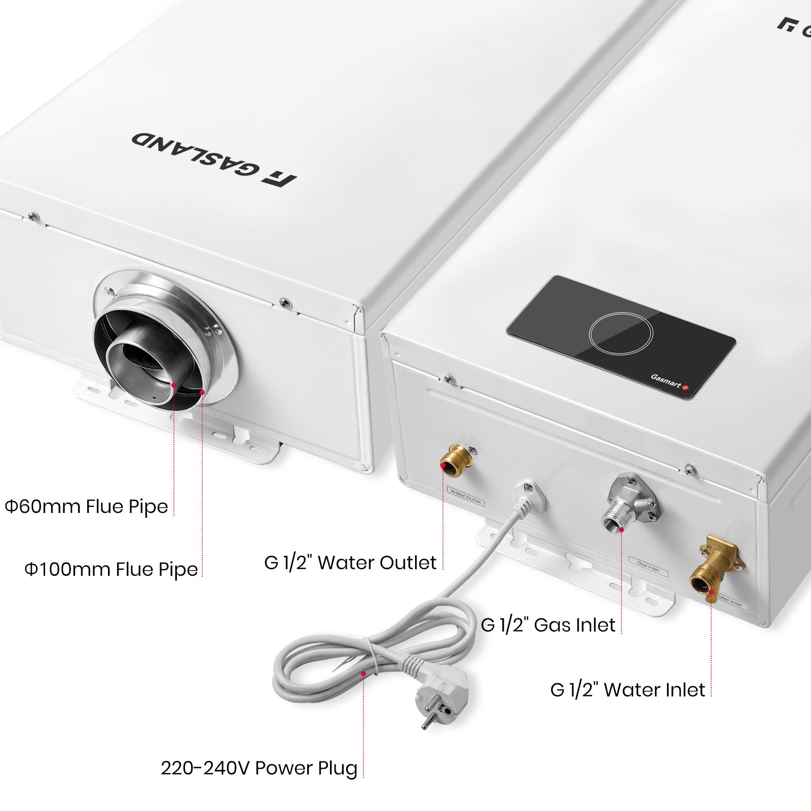GASLAND 12L Natural Gas Instant Water Heater for Households