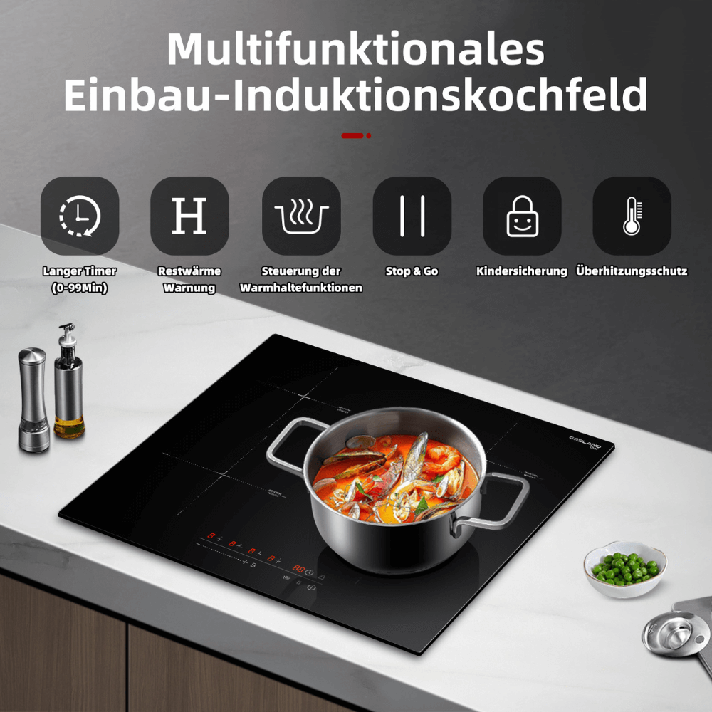 Touch-inductiekookplaat van 60 cm