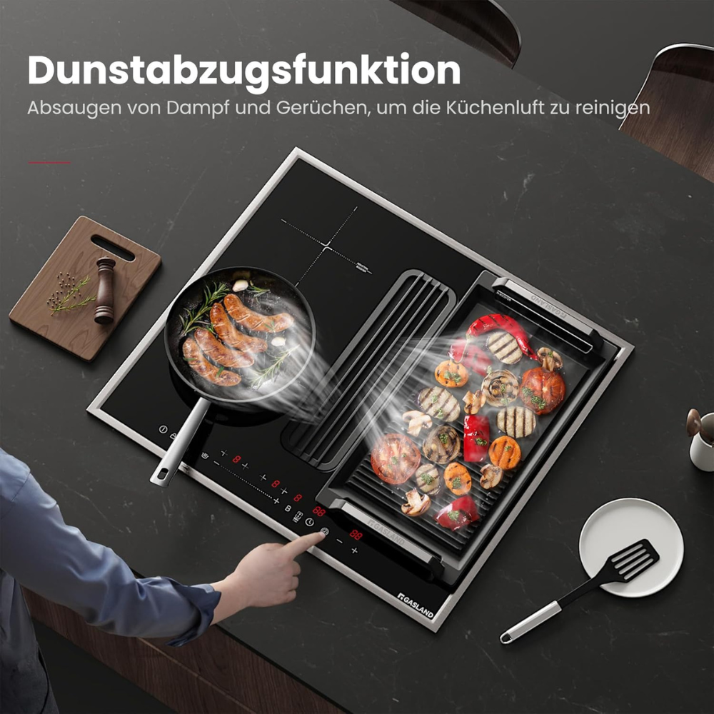 60 cm Induktionskochfeld mit Integriertem Dunstabzug