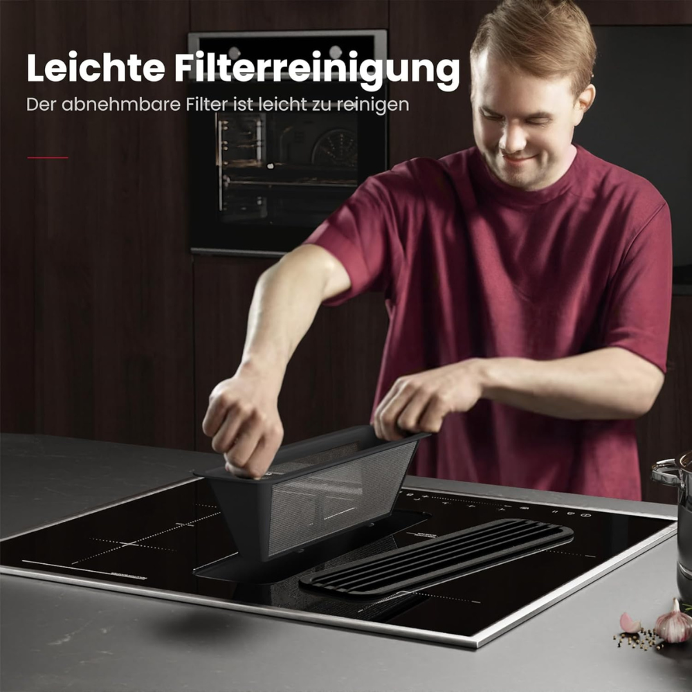 60 cm Induktionskochfeld mit Integriertem Dunstabzug