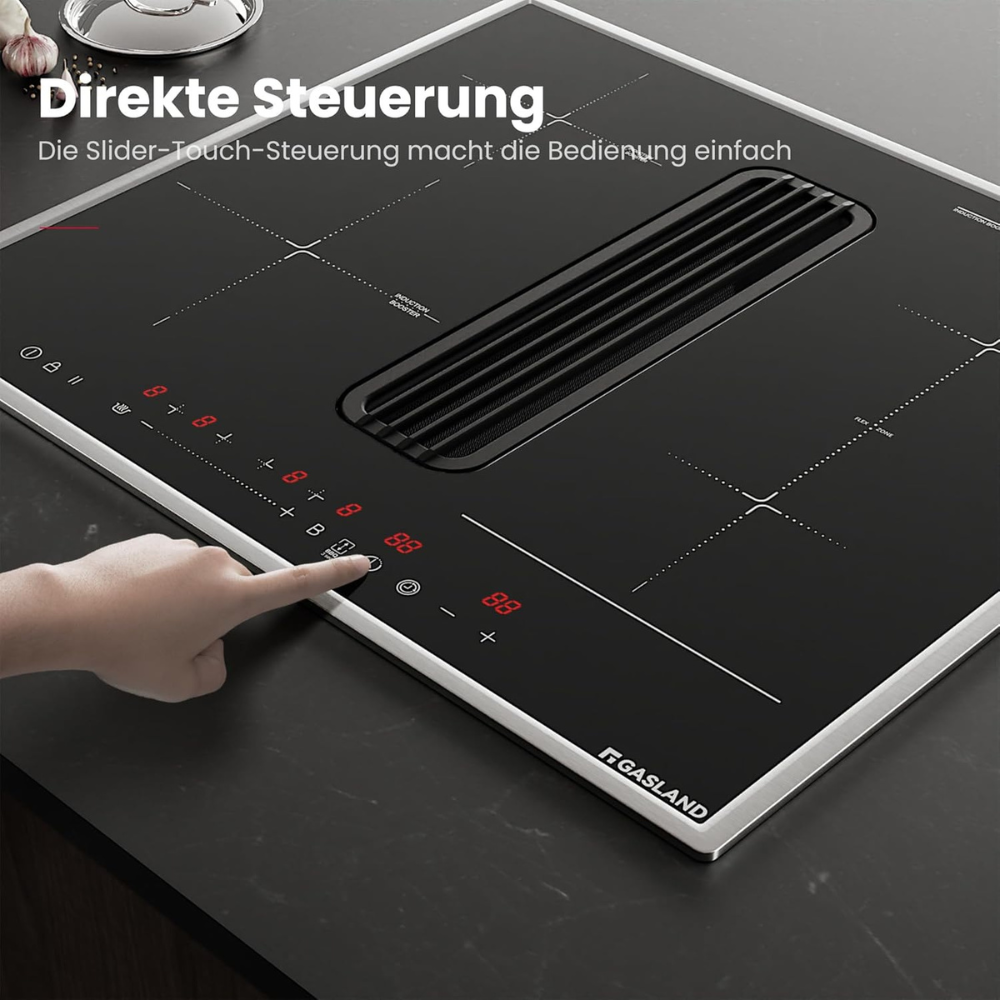 60 cm Induktionskochfeld mit Integriertem Dunstabzug