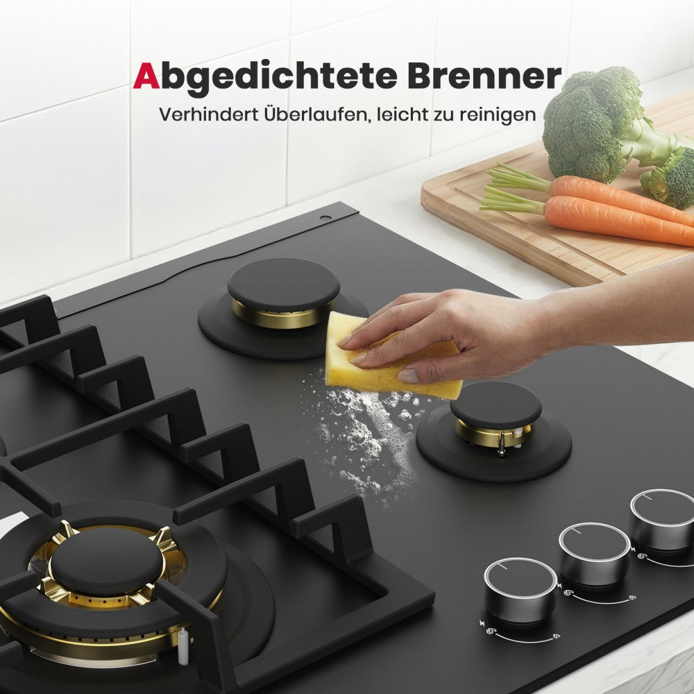 Glazen gaskookplaat van 60 cm