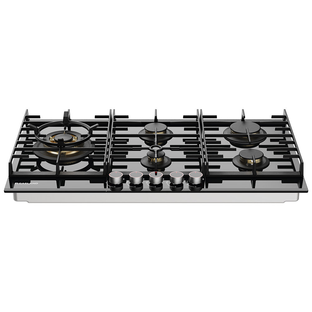 87cm 5 Flammig Messing-Brenner Glas Gaskochfeld