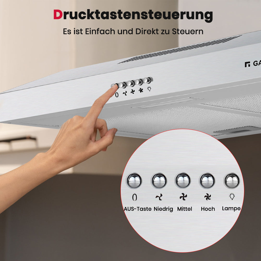 Recirculatiekap 60 cm zilver