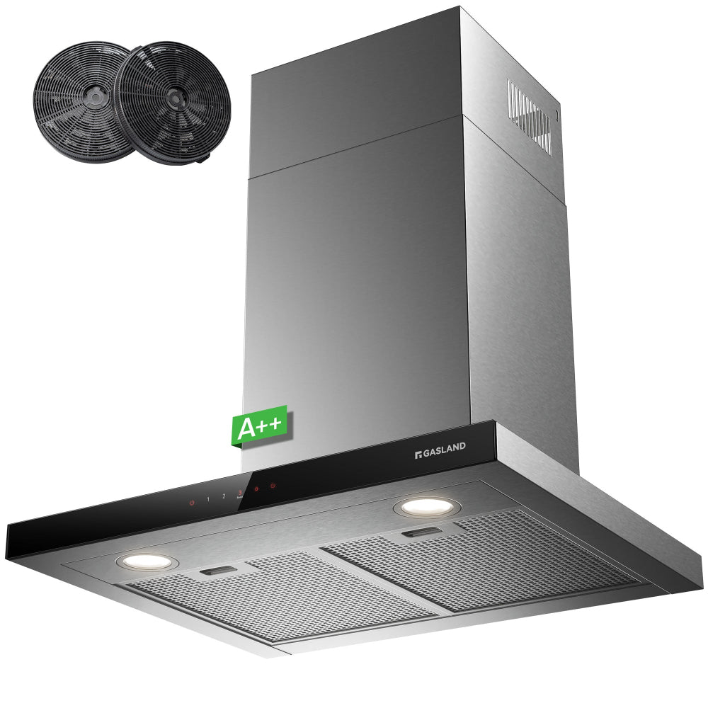 Wandhaube 60 cm Flache T-Form Dunstabzugshaube Silber