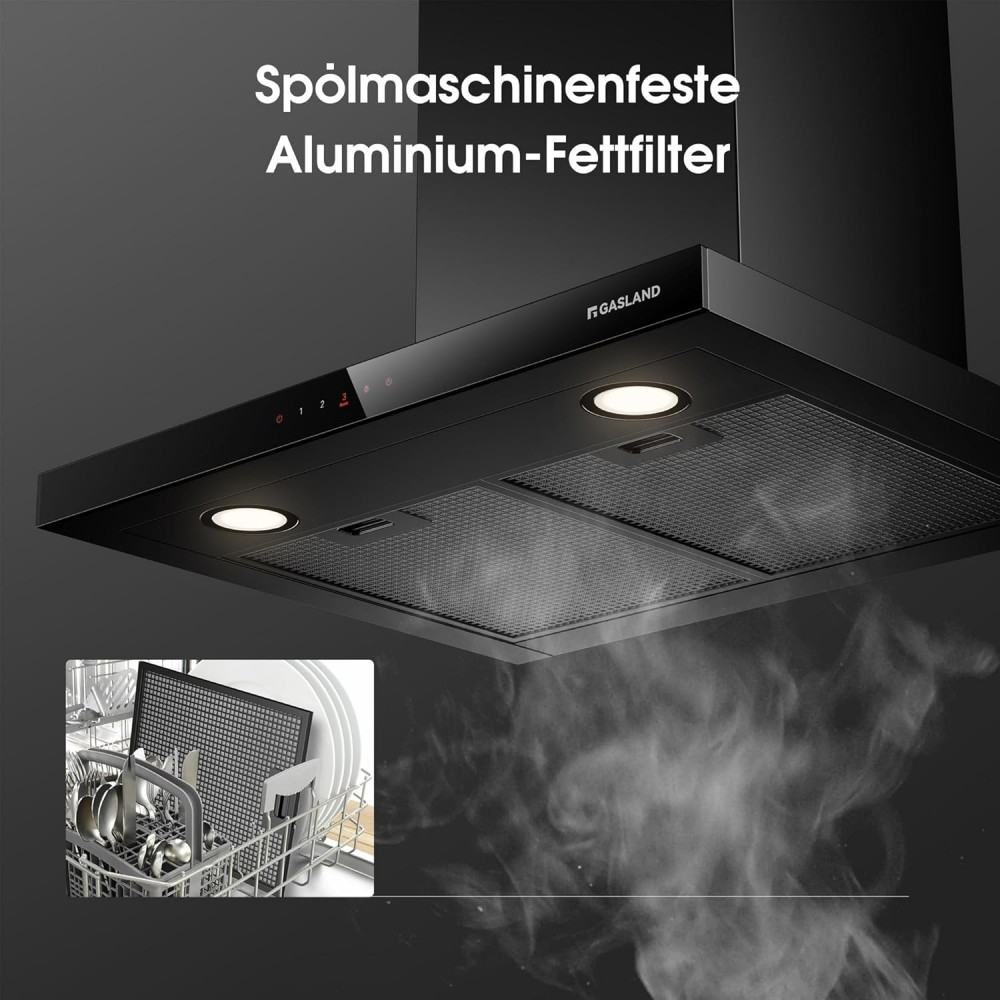 GASLAND Wandhaube 60 cm Flache T-Form Dunstabzugshaube Silber