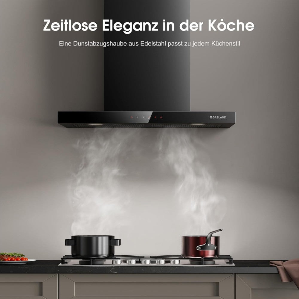 GASLAND Wandhaube 60 cm Flache T-Form Dunstabzugshaube Silber