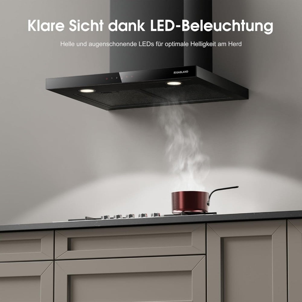 GASLAND Wandhaube 60 cm Flache T-Form Dunstabzugshaube Silber