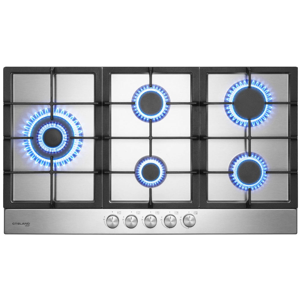 87cm Einbau Gaskochfeld - Edelstahl 5 Flammig