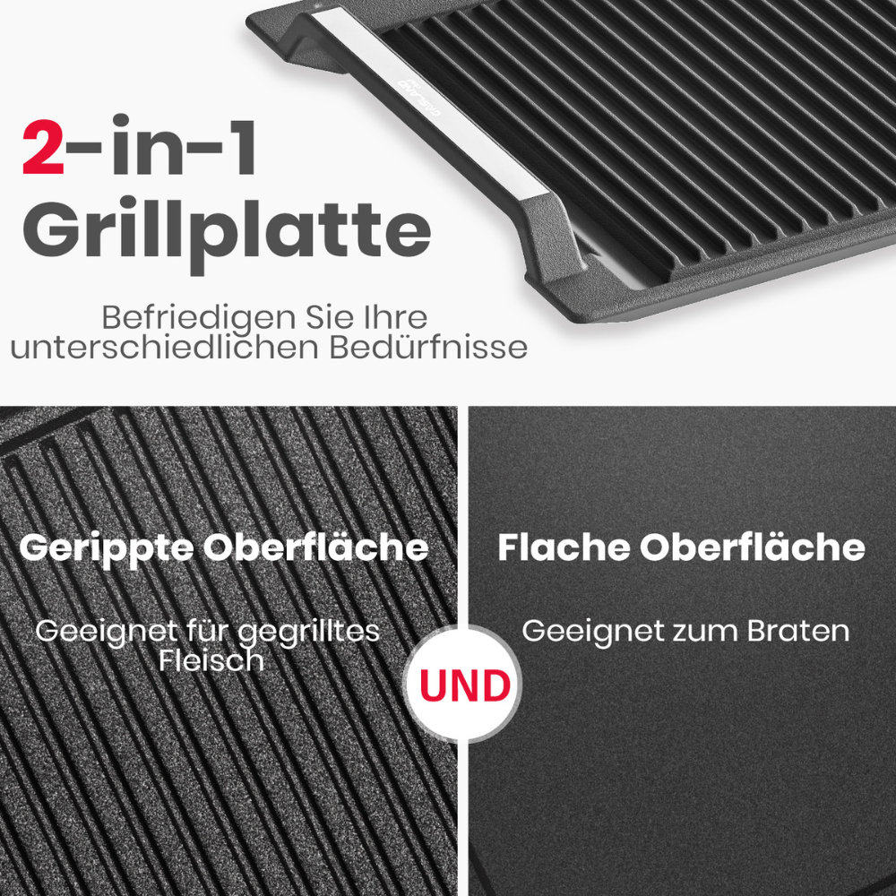 Grillplatte mit Seitengriffen