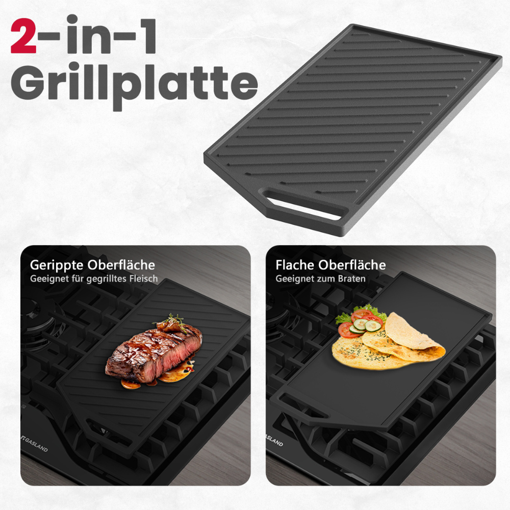 GASLAND reversible cast iron grill/grill plate for gas stove 