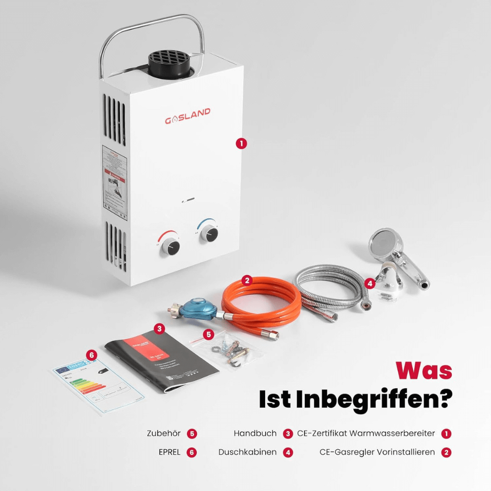 Classic Gas Durchlauferhitzer - Propangas 10L 50mbar [Energieklasse A+]