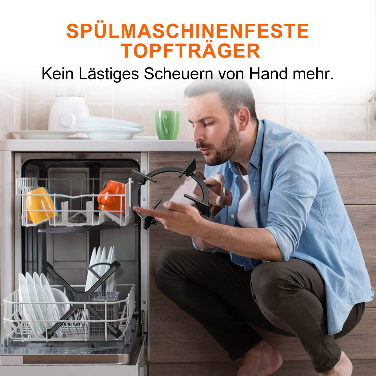 GASLAND Chef GH603BF Glas Gaskochfeld mit Wok Brenner 3 Flammig, Gas Einbau Gaskochfeld, 60 cm Schwarz Glasherd，Gas Kochfeld 6200 Watt, LPG/Erdgas