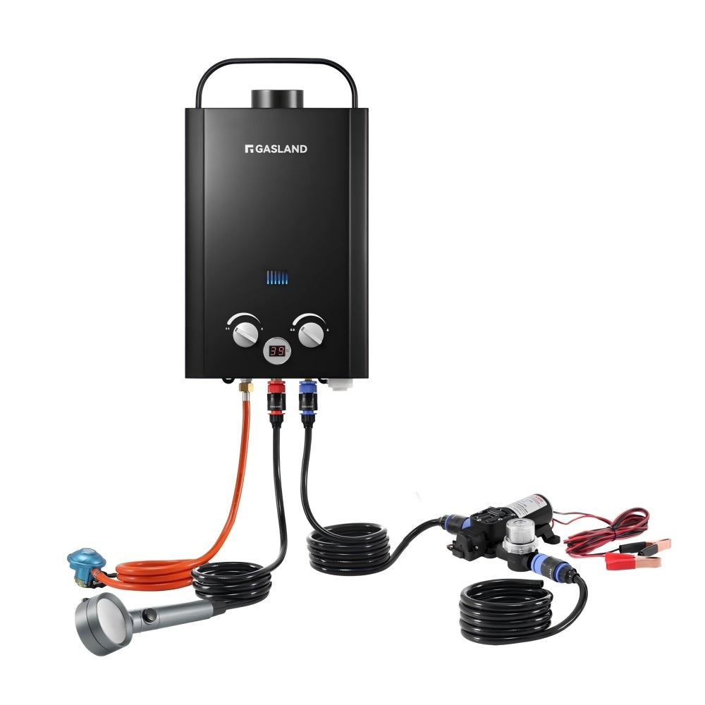 GASLAND Propan Gas Durchlauferhitzer mit Wasserpumpe - 6L 50 mbar