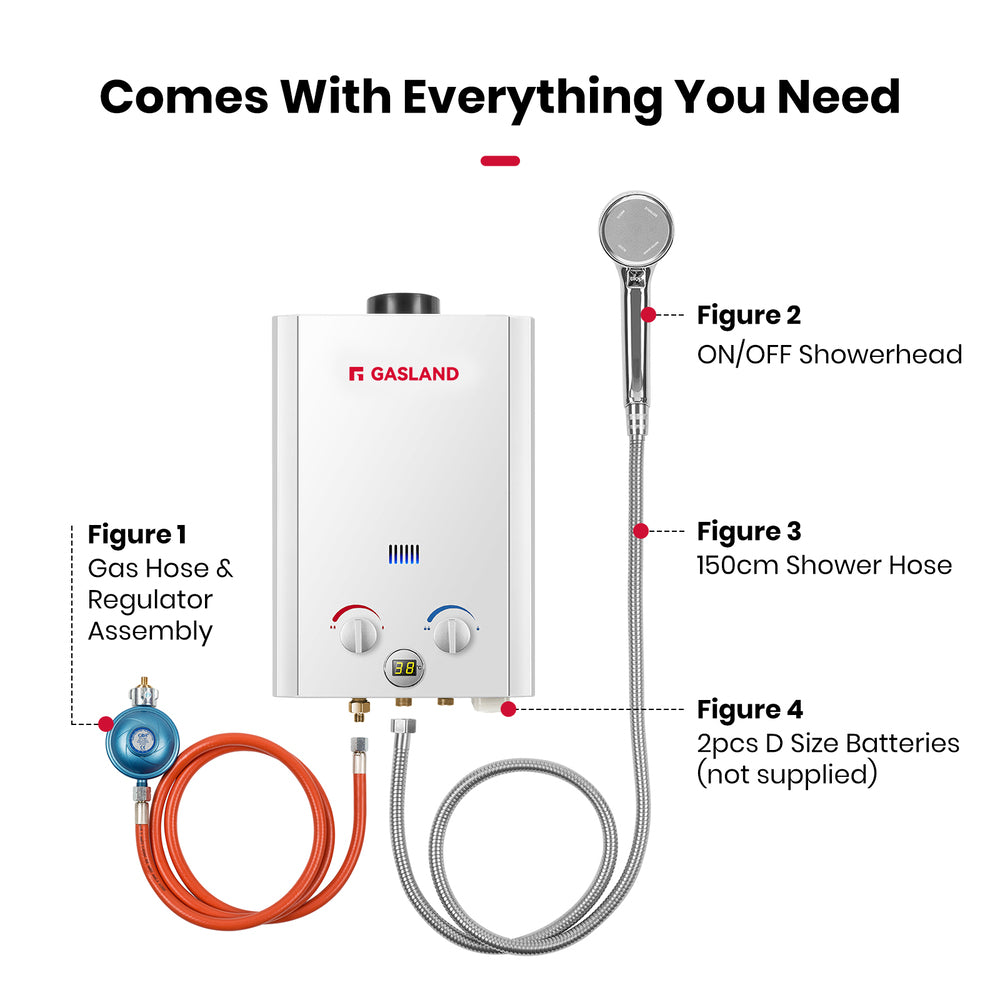 GASLAND 10L Gas Instantaneous Water Heater - 50mbar