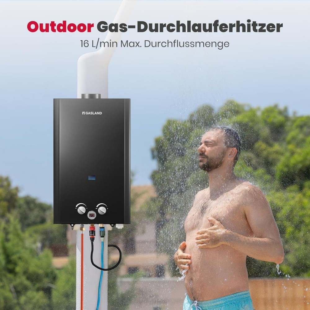 GASLAND propane gas instantaneous water heater - 6L 50mbar