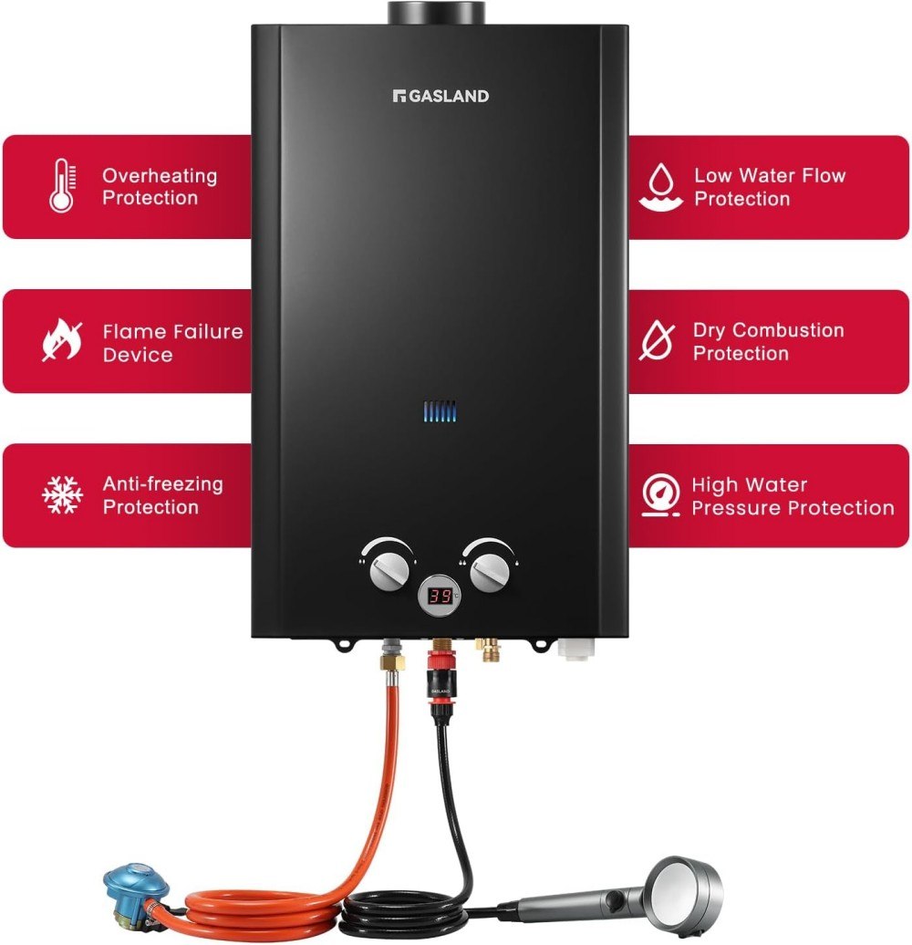 GASLAND propane gas instantaneous water heater - 6L 50mbar