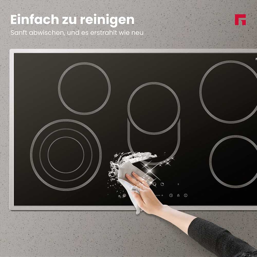 90cm Glaskeramikkochfeld - 5 Kochzonen