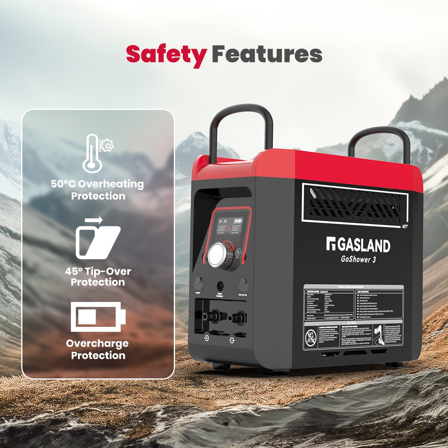 GASLAND G3 Pro 6kW mobiler Gas-Durchlauferhitzer – 50mbar [Energieklasse A]