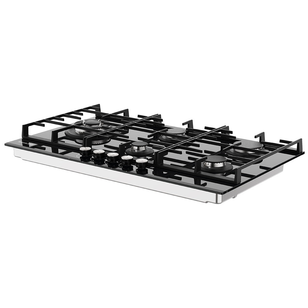 87cm Glas Gaskochfeld - 5 Flammig