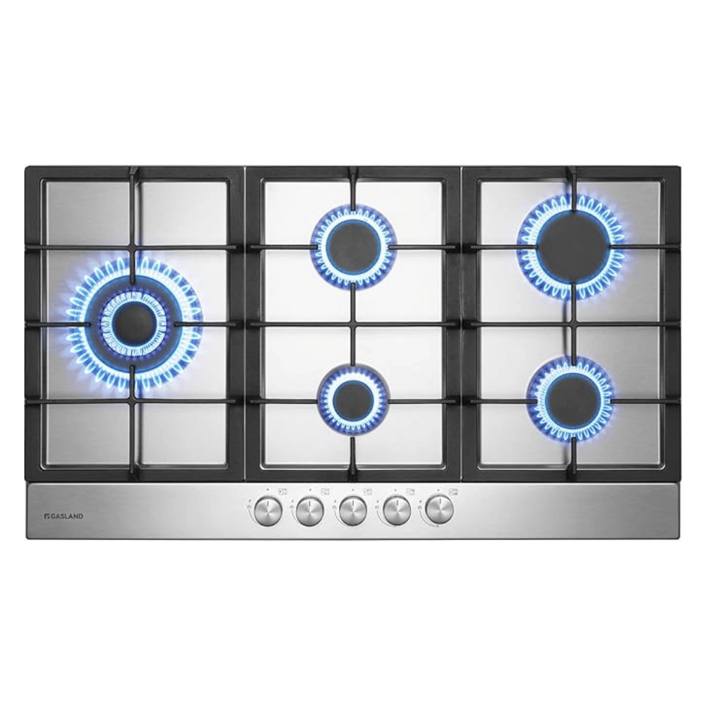 87cm built-in gas hob - stainless steel 5 burners