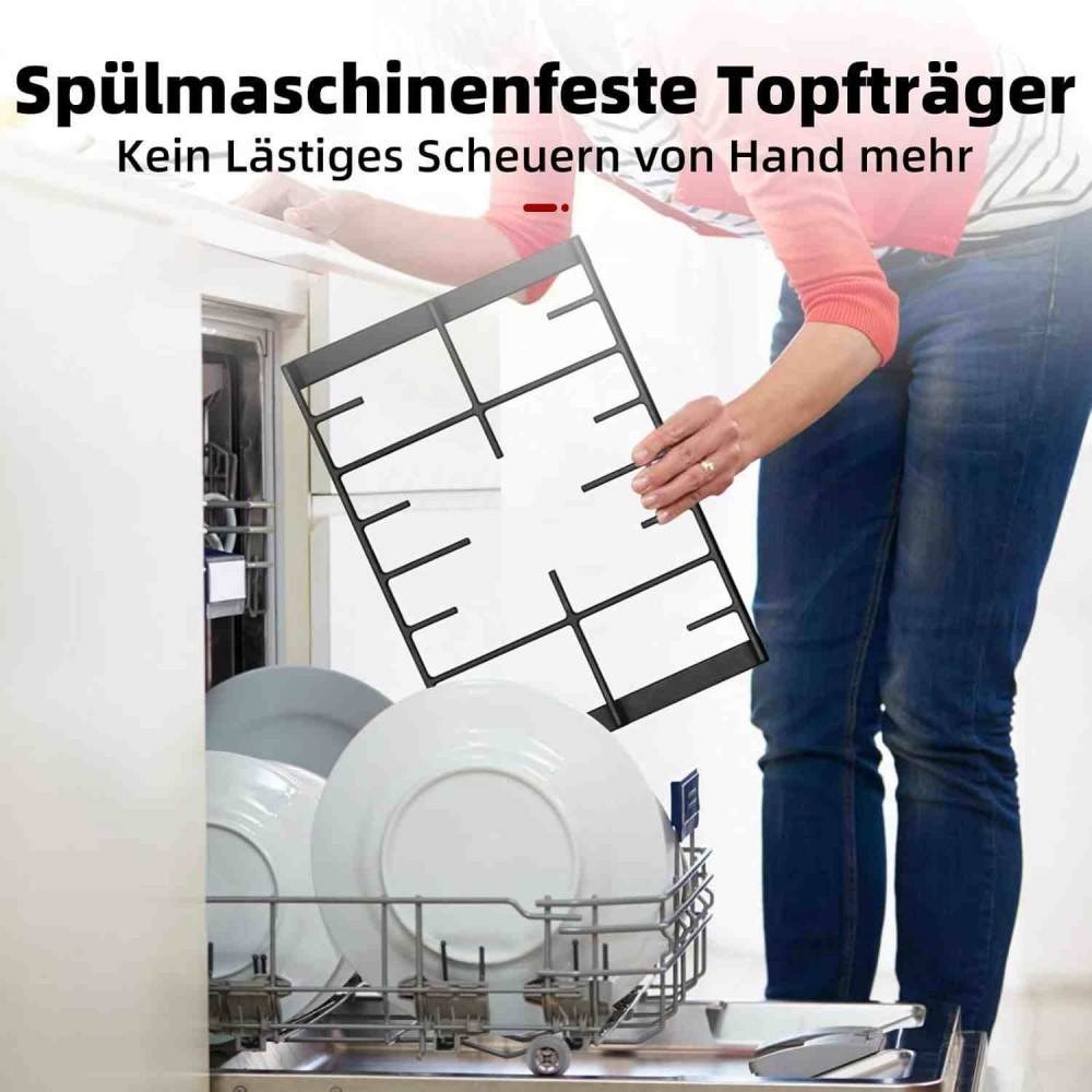 60cm Glas Gaskochfeld mit Wok Brenner 3 Flammig