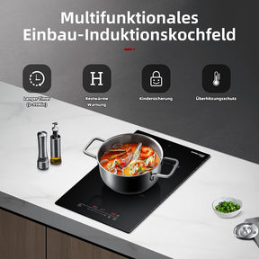 GASLAND Chef IH30BF 2 Zonen Induktions Kochfeld, 30cm Induktionskochfeld mit Sensor-Touch Display/Kindersicherung/Timer