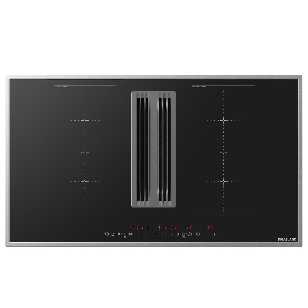 90 cm induction hob with integrated extractor hood