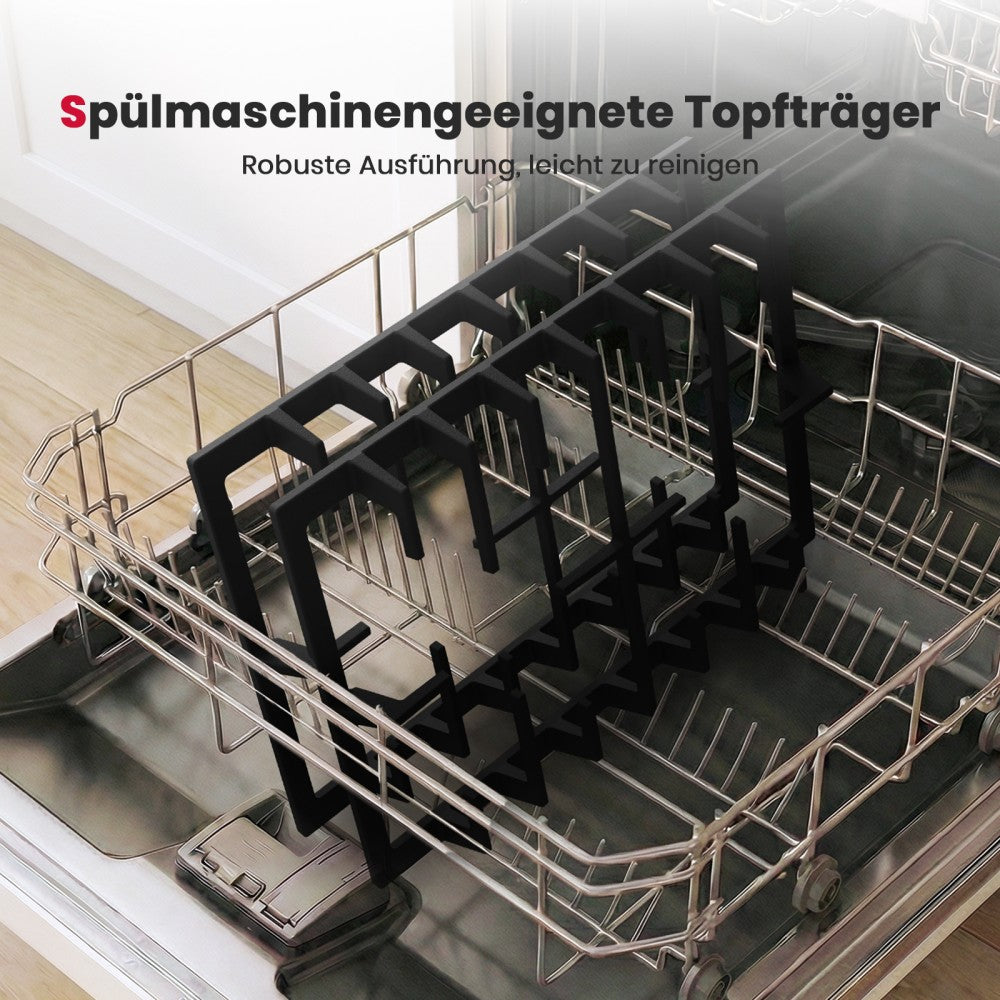 Glazen gaskookplaat van 60 cm