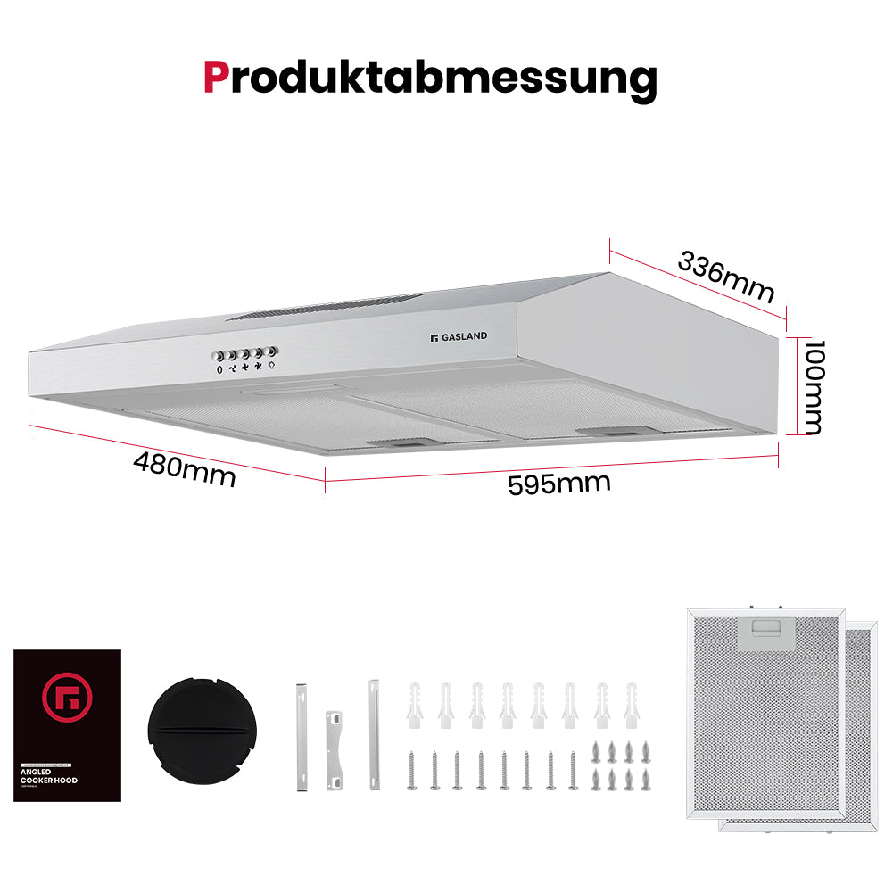 Umlufthaube 60 cm Silberne