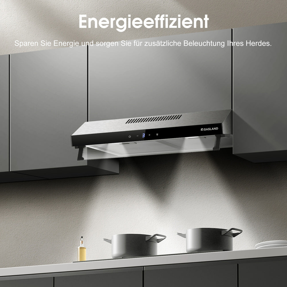 GASLAND 60cm recirculation cooker hood Quiet double motor exhaust air 333 m³/h [Energy class D]