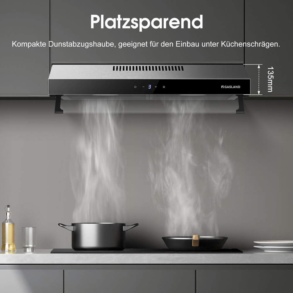 GASLAND 60cm recirculation cooker hood Quiet double motor exhaust air 333 m³/h [Energy class D]