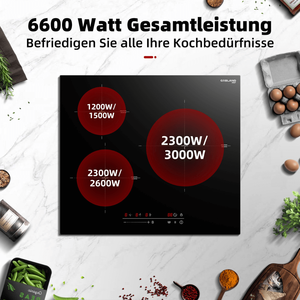 60 cm 3Zonen Induktionskochfeld