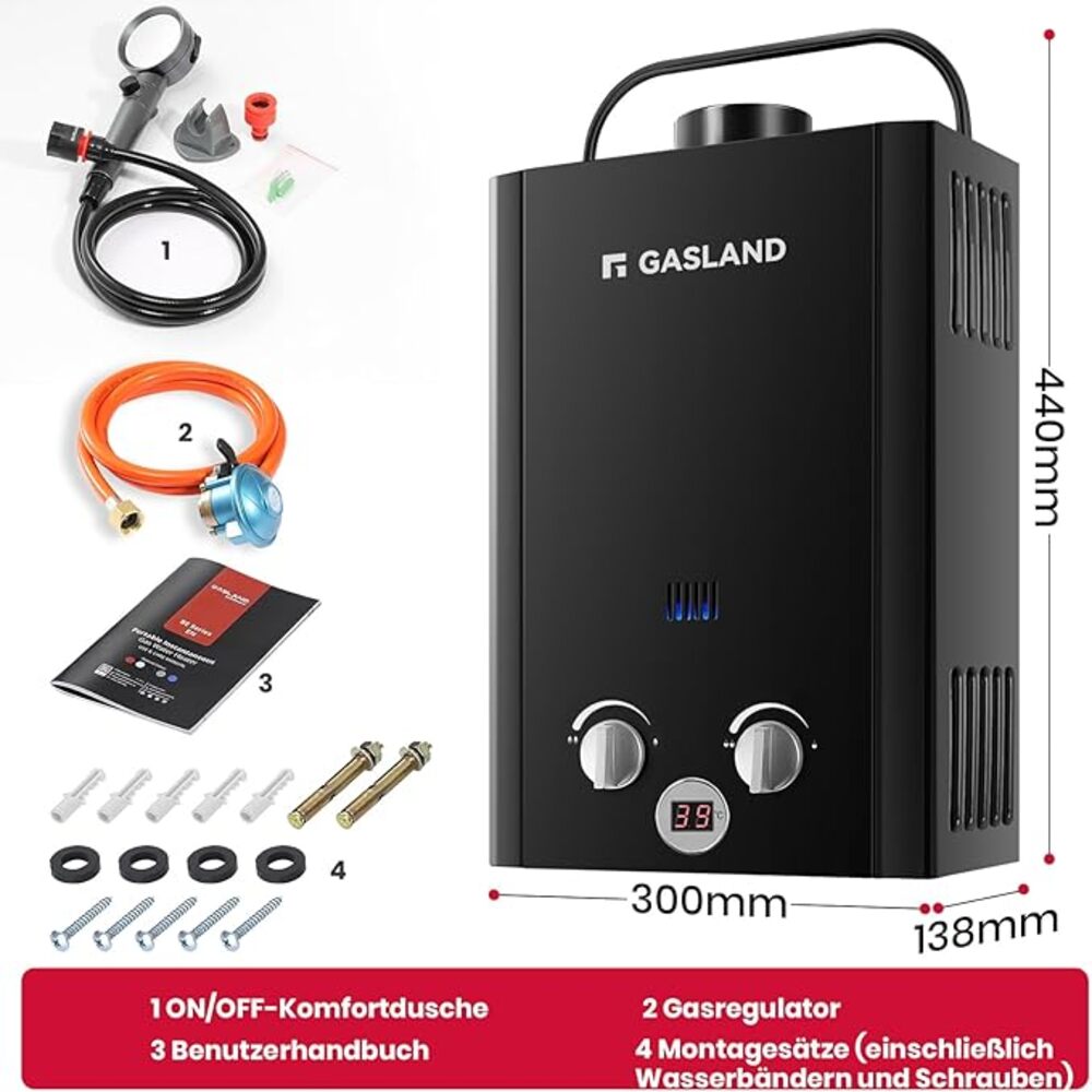 GASLAND 6L Gas Instantaneous Water Heater - 50mbar